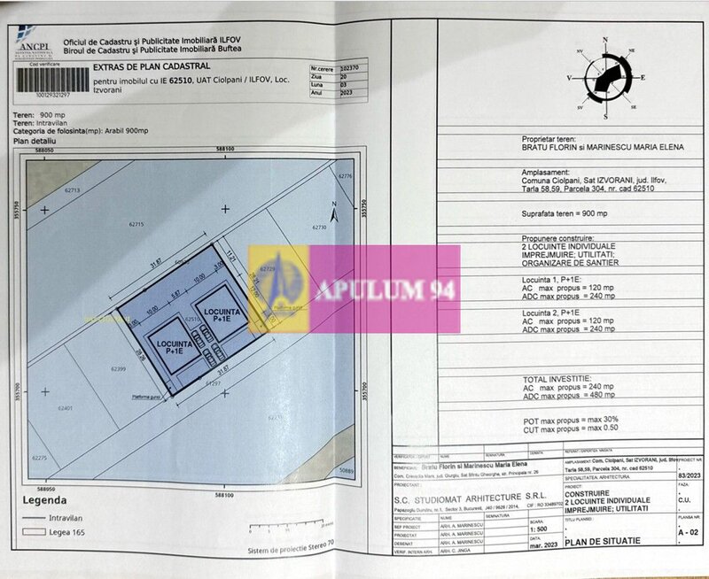 Izvorani - Teren intravilan langa lac | Rezidential P+1E